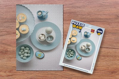 Puzzel Een voor Pasen gevulde tafel met cupcakes en snoepjes - Legpuzzel - Puzzel 1000 stukjes volwassenen