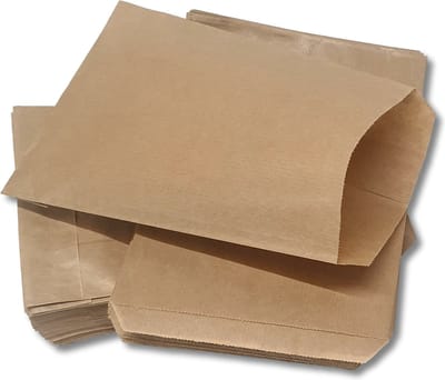 Prigta - Papieren zakjes - 13,5x18 cm - 100 stuks - cadeauzakjes - Bruin