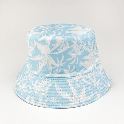 Nieuwe Kokosnootprint Vissershoed Fruit Dubbele Kom Hoed Strand Zonbescherming Zonbescherming Strandhoed M（56-58cm） gray