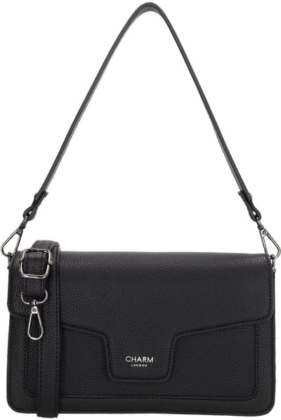 Charm London Monaco Schoudertas Dames - Crossbodytas met meerdere vakken - Tas van Imitatieleder met magneetsluiting - Zwart