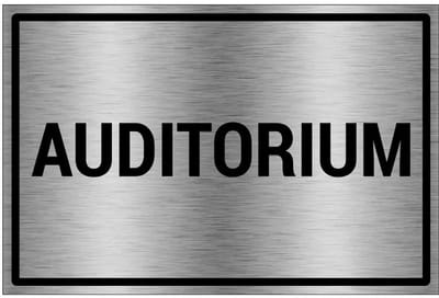 Auditorium bord - gecoat brushed aluminium - grijs zwart | 30 x 20 cm