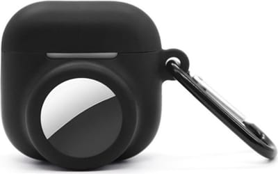 2 in 1 AirPods 4 en Airtag Case - Beschermhoes - AirPods 4 Cover - AirPods 4 AirTag Hoesje - tracker - hoesje geschikt voor Apple Airpods 4 - zwart