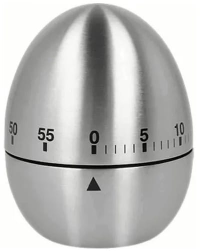 Allecto - Mechanische Keukentimer - Eivormige Timer - Duurzaam en Nauwkeurig - Roestvrijstaal - Afteltimer 60 Minuten - Perfect voor Koken en Bakke...