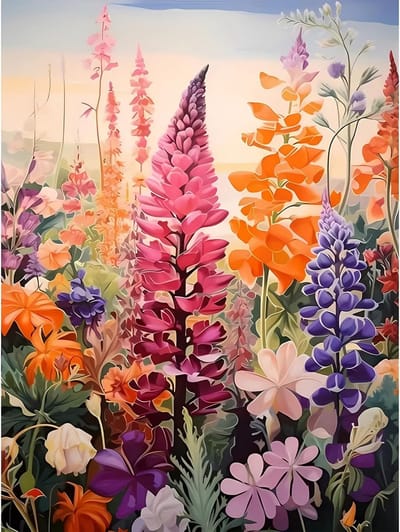 5D Diamond Painting Bloemen Set - DIY Diamantschilderen voor Volwassenen 30x40 cm