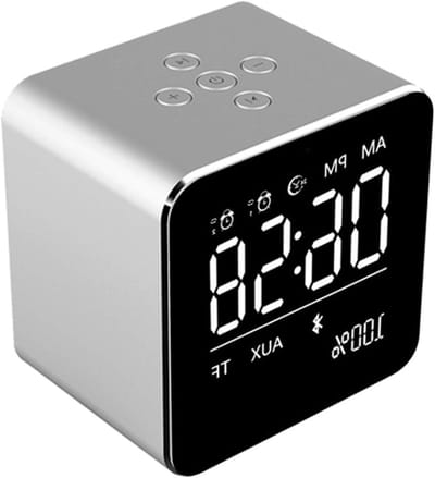 Bluetooth Speaker - Alarmklok Radio - Muziek Luisteren - Spiegel Display - 10 Meter Bereik - Zilver