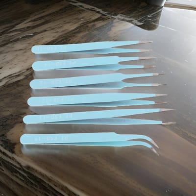 6 Stuks Pincet Set – RVS – Precisie voor Hobby, Sieraden, Laboratorium – Blauw – Verschillende Pincetten – Hobby, Sieraden en Laboratorium - Handig en Duurzaam