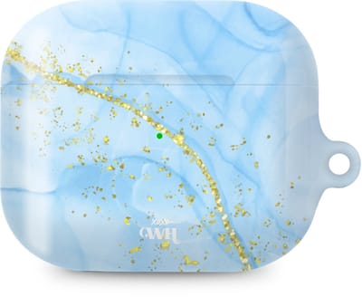 xoxo Wildhearts hoesje geschikt voor Airpods Pro 1 / Pro 2 - Marble Blue - Ook als telefoonhoesje verkrijgbaar - schokbestendige case geschikt voor Airpod Pro (2) - koptelefoon case - Beschermhoes met marmerprint - marmer look - blauw