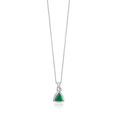 Petit Comité - Ketting Dames Geboortesteen Smaragd Mei (Zilver) - Cadeau Dames