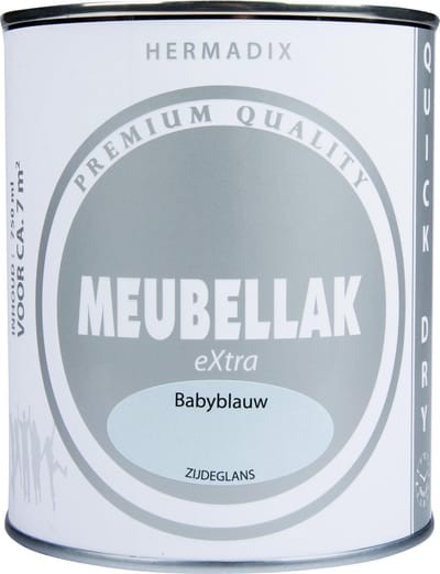 Hermadix Meubellak eXtra - Dekkend - Zijdeglans Babyblauw