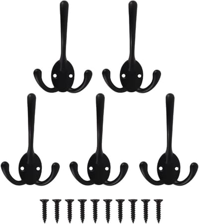 Wandhaken retro 5 stuks - zware kwaliteit - zinklegering - ideaal voor jassen en tassen - SnelShoppen