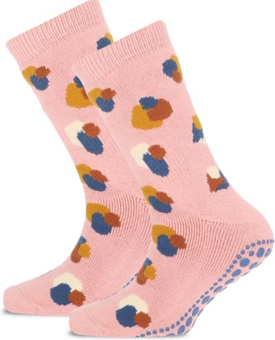 Yellow moon Homesocks met anti slip zool maat 23-26 roze