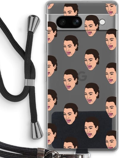 Case Company® - Hoesje met koord geschikt voor Google Pixel 7A hoesje met Koord - Ugly Cry Call - Telefoonhoesje met Zwart Koord - Bescherming aan alle Kanten en Over de Schermrand