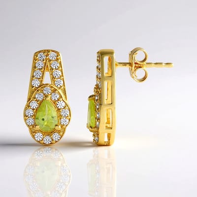 Cavill - Zilveren Druppelvormige Oorbellen met Sfeenkristallen 0,7 ct en Pavé Zirconia 0,84 ct - 925 Sterling Zilver - Luxe Sieraden dames