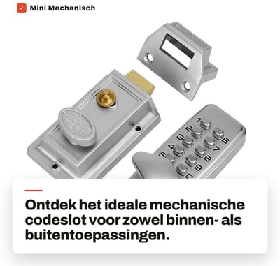 Dailygoods- Codeslot Waterdicht - Mechanisch Cijferslot - Sleutelloze Deur - Veiligheidsslot voor Poort - Hoogwaardige Legering - Robuust en Duurzaam - Deurslot