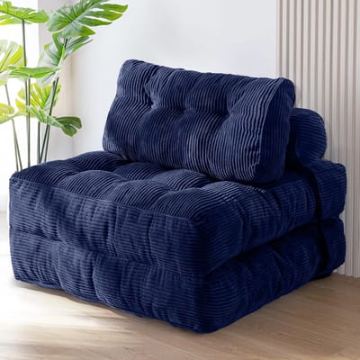 Opvouwbare Sofa Bed - Zetel Bed - Ontspannen Zitten - Inclusief Kussens - 190 cm Lengte - Donkerblauw