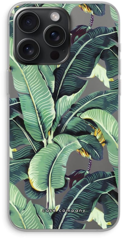 Case Company® - Hoesje geschikt voor iPhone 15 Pro Max hoesje - Bananenbladeren - Soft Cover Telefoonhoesje - Bescherming aan alle Kanten en Schermrand