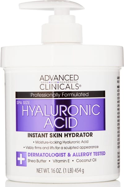 Advanced Clinicals Hyaluronic Acid Hydrating Body Cream – Intens Hydraterende Crème – 454 g