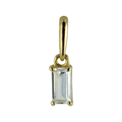 New Bling 9NBSAM-G200547 Gouden Hangertje - Dames - Rechthoek - Baguette - Zirkonia - 5 x 2 mm - 14 Karaat - Bedel - Goud