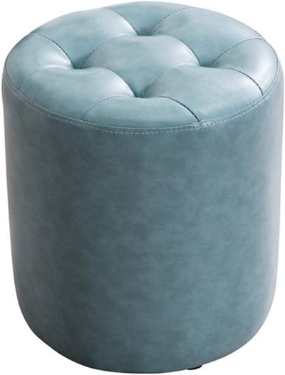 Houten Kruk - Voetenbank Stoel - Ontspannen Zitten - Massief Houten Frame - 36x40cm - Blauw