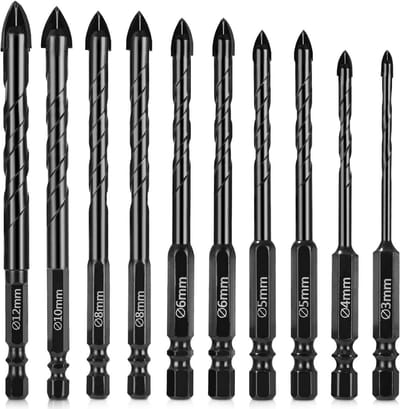 10-delige Tegelboor Set voor Keramiek, Glas en Steen - Diverse Maten 3-12 mm
