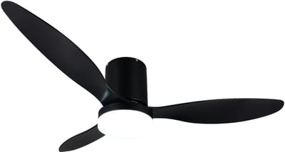 REALITY GÖTEBORG - Ventilator - Zwart mat - incl. 1x SMD 20 W - Afstandsbediening - Geintegreerde dimmer - Traploos instelbare lichtkleur - Dimbaar met schakelaar - Niet externe dimbaar - Geheugenfunctie - Zomer- en wintermodus - 6 snelheidsniveaus