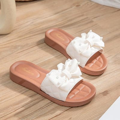 Dames Zomer Casual Strand Schoenen Populaire Strikken Buitenkleding Een-woord Pantoffels Antislip Mode Sandalen en Pantoffels 38