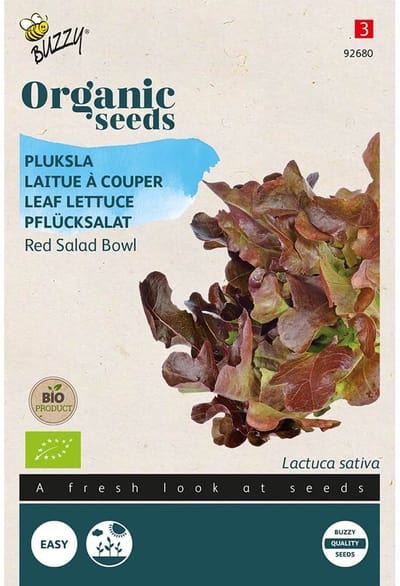 Pluksla 'Red Salad Bowl' Bio - Rode Bladeren met Frisse, Knapperige Smaak