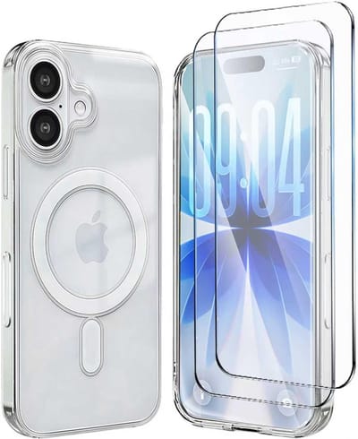Schokbestendig Doorzichtig Hoesje | Geschikt voor: iPhone 17 - Back Cover Transparant + 2x Tempered Glass Screen Protector | Compatibel met MagSafe