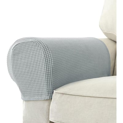 Jacquard Sofa Armleuninghoes Voor Woonruimte Stretch Effen Kleur Stoel Zitting Arm Beschermer Fauteuilhoezen Bankhoes Verwijderbaar 2 Delen 1 set (2 pieces)