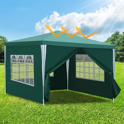 Partytent Paviljoen Zijwanden bruiloft receptie partytent PE feesttent eenvoudige montage 3x3m blauw