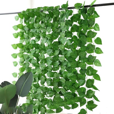 Dailygoods- Kunstklimop 2,1 m - 12 Stuks - Nepplanten voor Binnen/Buiten - Decoratie voor Tuin/Kantoor - Bruiloft/Terras - Realistisch Uiterlijk - Nepplant