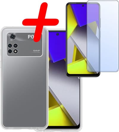 Hoesje Met Screenprotector - Geschikt voor Xiaomi Poco X4 Pro 5G - Sterk & Shockproof - Back Cover - Siliconen Case - Telefoon Hoes - Transparant