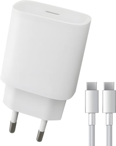 Nuvance USB C Adapter - 30W Snellader - Incl 2M 60W Kabel - USB C - Oplader - USB C naar USB C - Oplaadkabel - Wit