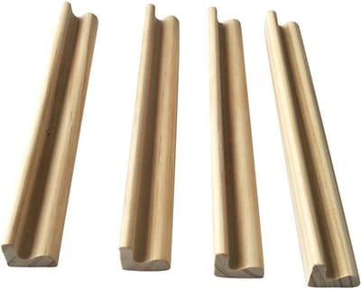 Houten Domino Dienbladen - Tegelhouders Set - Spel Organisatie - Set van 4 - 19 cm - Veelkleurig