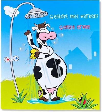 Gestopt met Werken! - Pensioen Wenskaart - 12x11cm - Gevouwen kaart inclusief envelop - Stoppen met werken