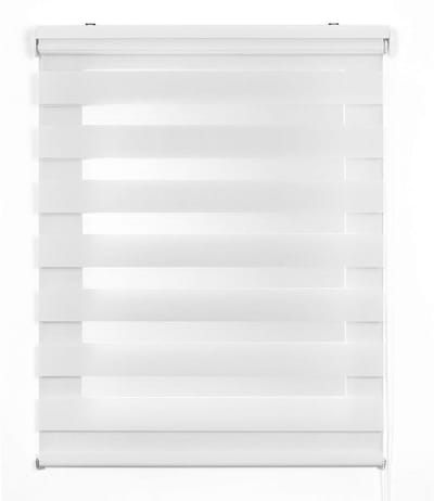 Storesdeco - Duo rolgrodijn – stijlvol dubbel textiel in wit 100x250 cm