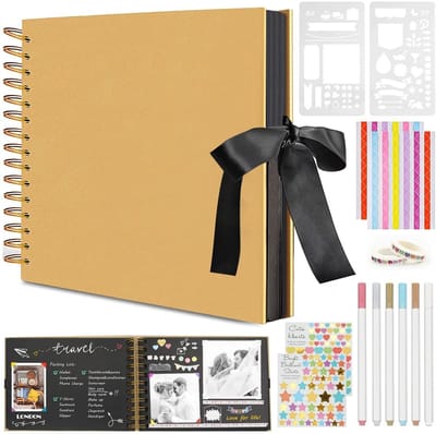 Dailygoods- Fotoalbum DIY - 30 Bladen - Ringband - Spiral Binding - Duurzaam Karton - Zwart Binnenwerk - Creatieve Accessoires - Fotoalbumset