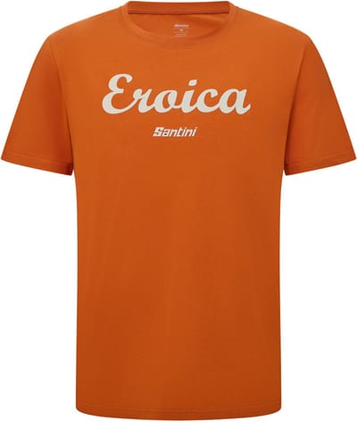 Santini Eroica Strada T-shirt Met Korte Mouwen Oranje S