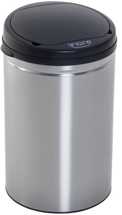 Sensorafvalbak van 30L- Prullenbak met Sensor - Afvalbak met Bewegingssensor - Waterdicht - Softclose - voor Keuken, Kantoor, Slaapkamer - Zwart + Zilver