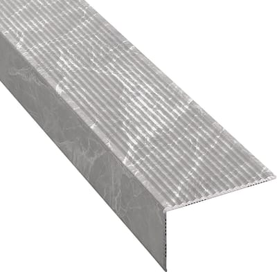 Traprandprofiel Aluminium - Trapneus afwerking - Trapranden beschermen - Botsingsbestendig antislip - 100 cm lengte - Marmerlook
