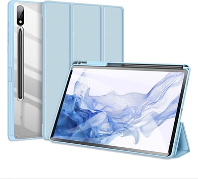 Dux Ducis - Tablet hoes geschikt voor Samsung Galaxy Tab S9 Plus/S9 FE Plus (2023) - Toby Series - Auto Sleep/Wake functie - Tri-Fold Book Case - Licht Blauw