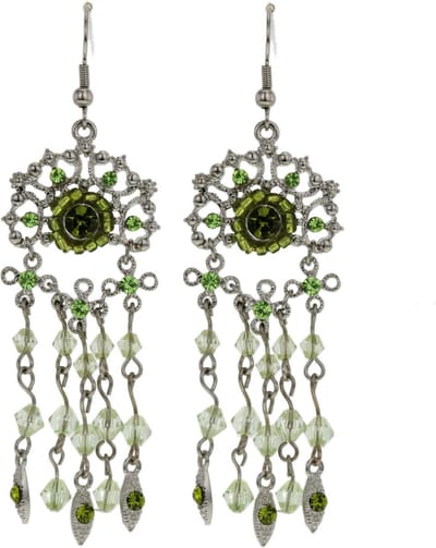 Behave - Oorhangers dames - Vintage avondstijl - Groen met sierdetails