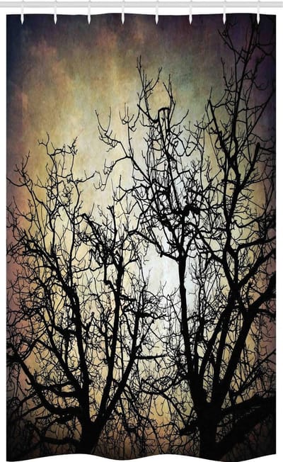 ABAKUHAUS Douchegordijn – Griezelig Grunge Twilight – Sepia Zwart 120x180