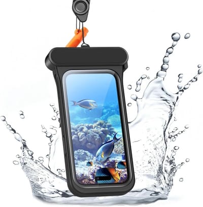 ESR Waterdicht Hoesje met Koord Geschikt voor iPhone 13 / 14 / 15 - IPX8 Waterproof Case - Onderwater Beschermhoes Telefoon - Doorzichtig/Zwart