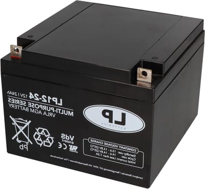 Loodaccu 12V - AGM accu - Noodstroom - VdS gecertificeerd - 24Ah - Zwart