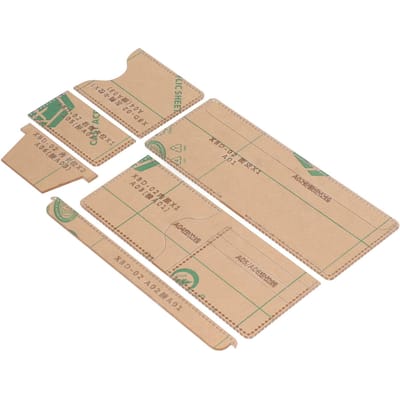 6 PCS Gabarit Acrylique DIY Motif Portefeuille Fait Main Moule de Fabrication Outils d'Artisanat Accessoires pour Sac à Cartes beige