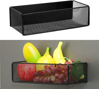 Magnetisch kruidenrek voor de koelkast, roestvrij, maximaal 2.5 kg, ideaal voor kruiden, glazen en drankjes, zwart