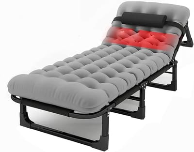 Klapbed Volwassenen - Kampeerbed - Ontspannen Buiten - 4-standen verstelbaar - 190x76x28 cm - Grijs