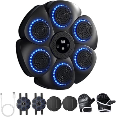 Boksmachine - Digitale boksmachine - Met muziek & Bluetooth - Intelligente Training - Muurbevestiging - Zwart - Boksen - Boksbal - Bokszak - Boxing Machine - Boxmachine - Boksmachine met muziek