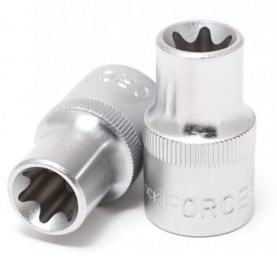Rockforce Torx Dop E12 - 1/2" Aansluiting - Externe Torx (E-profiel) - Chroom-Vanadium Staal - Star Socket - RF-54612